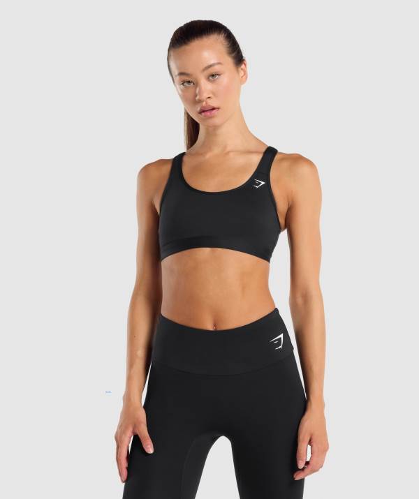 Damske Športové Podprsenky Gymshark Scoop Neck Čierne | VN4569031